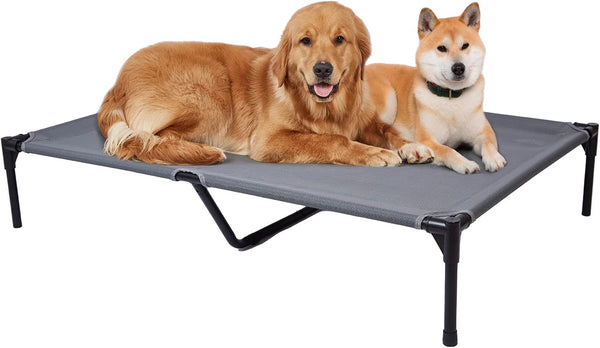 pettycare Elevated Outdoor Dog Bed, Heavy Duty Waterproof Cooling Bed for Large Dogs XL, Non Slip, 49 Inches, Grey