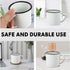Sosoport 2Pcs Enamel Camp Mug, Retro Enamel Wine Cups with Handle for Camping Coffee, Vintage Metal Mug