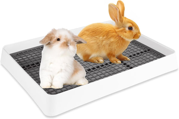 15x12x3 Inch Rabbit Litter Box with Toilet Tray, Medium Bunny Litter Box