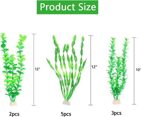 AQUANEAT Fish Tank Decorations, Aquarium Plants Plastic, Fish Tank Plants, 10packs by AQUANEAT