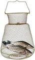 KUYYFDS 25cm Wire Fish Crab Basket Portable Foldable Round Metal Fishing Lobster Cage with Handle