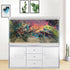 Colorful Galaxy Space Planet Aquarium Background: Waterfall Landscape Tapestry with Fantasy Mountain Wave Design
