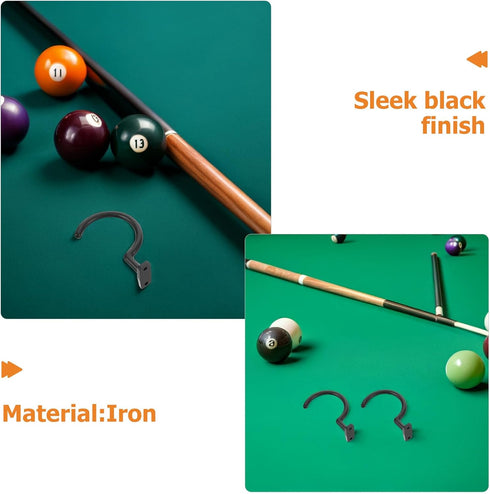 4pcs GANAZONO Billiard Cue Holder Hooks Metal Pool Table Side Rack Wear-resistant Snooker Pool Accessories Organizer