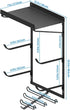 Yoga Mat Holder Wall Mount, 3 Sectional Yoga Mat Storage Rack with 7 Hooks for Foam Roller and Resistance Bands
