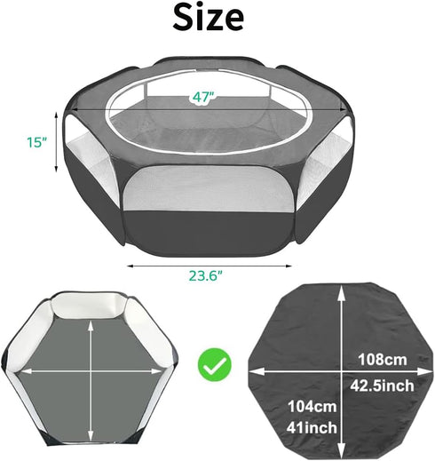 2 1 Pig/Ferret/Chinchilla/Bearded Amakunft in Small Animals Playpen with Pad Mat Rabbit Pop Up playpen Tent Portable