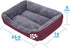 Barelove Pet Dog Bed, Washable Rectangular Pet Basket Bed, Durable Waterproof Fleece Lining for Most Pets (Small, Wine