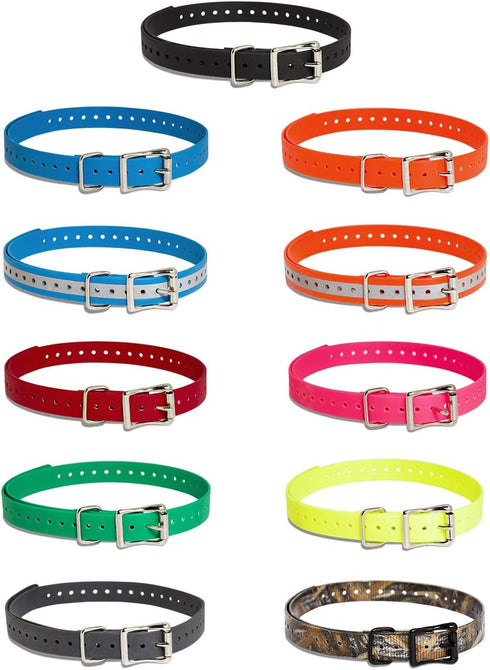 SportDOG Brand 3/4 Inch Collar Straps - Waterproof and Rustproof - Tighlty Spaced Holes for Proper Fit - Grey