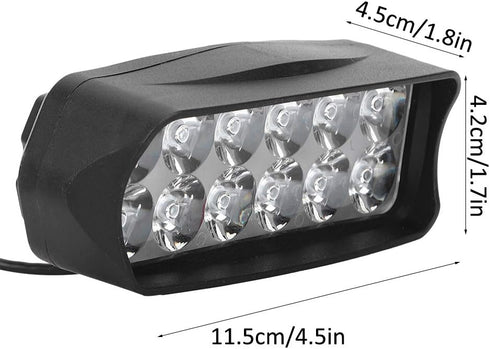 Keenso Ebike Headlight, Universal 12V-100V 1200lm High Brightness LED Light for Electric Bike and Motorcycle