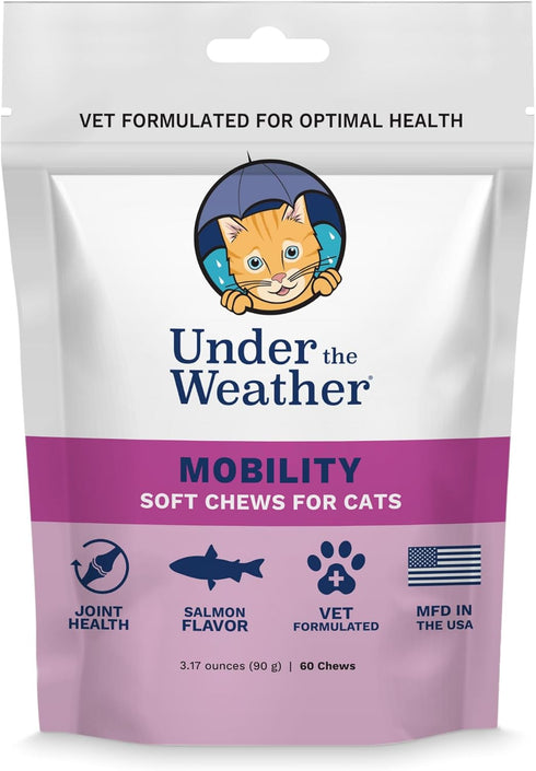 Under The Weather Pet Mobility Chews for Cats | Helps Prevent Joint Issues for Aging Cats | 60 Star Shaped Soft Chews