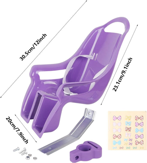 Generic Doll Bike Seat, Cute Babys Doll Carrier Seat for Kids Bike, Funny Children Car Dolls Seats with DIY Stickers