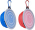 Collapsible Dog Bowl, 2 Pack Portable Pet Travel Bowls with Lids for Dogs, Cats, Small Animals, Blue+Red