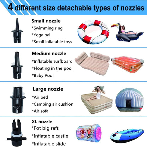 Swimming 4 NozzlesAC 110-120V500W Electric Airpump for Inflatable Tumble Track Gymnastics Mat, Air Roller Barrel, Ring