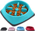 Gorilla Grip Slow Feeder Dog and Cat Bowls, Interactive Puzzle Toy for Food Training, 1 Cup Turquoise, 100% BPA Free,