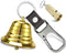NedFoss 2" Loud Bear Bell with Whistle Set, Solid Brass Bear Bells for Hiking, Emergency Whistle, Carabiner