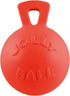 Jolly Pets Tug-n-Toss Heavy Duty Dog Toy Ball, 4.5 Inches/Small, Orange, with Handle