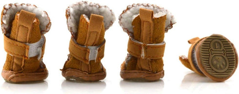 URBEST Dog Boots for Small Dogs - Winter Booties (4#, Brown)