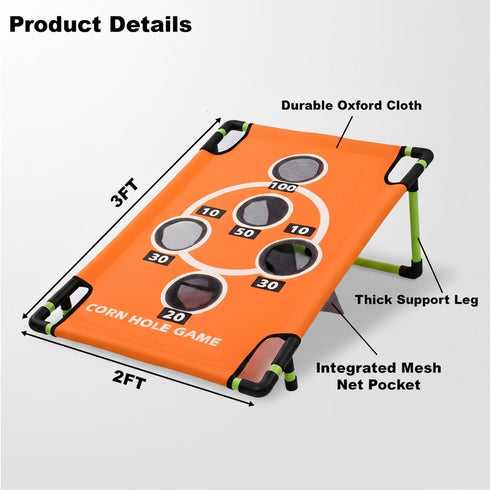 JOLLYBEAM 2026 8 Bags|3x2 Games|15+ Upgraded Arcade Style Cornhole Board with Bean FT Regulation Corn Hole Multi-Games|