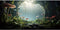 AWERT 36x18 inches Foggy Stone Background for Aquarium with Mushroom Moss and Green Plants