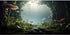 AWERT Aquarium Background, 24x12 inches Foggy Stone Mushroom Moss Polyester Background for Fish Tank Decor