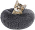 otoez Kitten Puppy Bed - Extra Small Round Dog Cat Bed, Anti Anxiety Plush, Washable (15.7", Dark Grey)