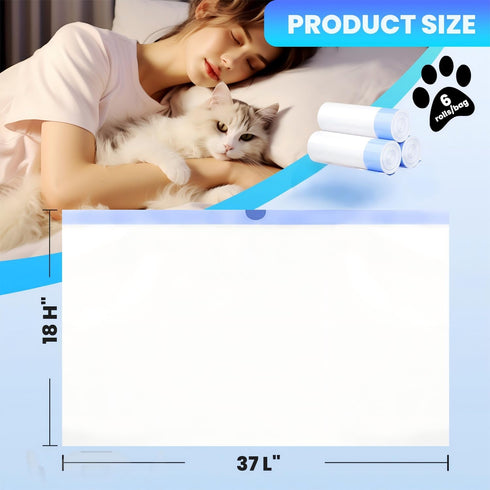 60 Pack 3MIL 31"x18" 6 Large litter box liners - Extra Thick Leakproof Litter Box Liners, Heavy Duty Drawstring Cat