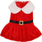 Christmas Dog Dress, Santa Claus Velvet Skirt Outfit for Small Medium Dogs Cats, Cute Holiday Apparel
