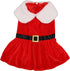 Christmas Dog Dress, Santa Claus Velvet Skirt Outfit for Small Medium Dogs Cats, Cute Holiday Apparel