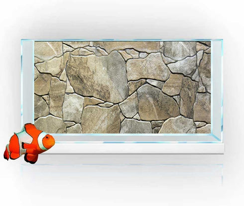 48X24IN Art Marble Aquarium Background, Natural Marble Glass Terrarium Background with 8 EVA Double-Sided Tape
