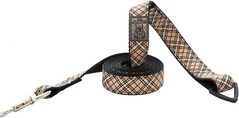 RC Pets Dog Leash, 1" x 6 ft, Tan Tartan Design