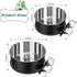 2 Pack No Spill Dog Crate Water Bowls, Hanging Stainless Steel Bowls for Pet Cage Accessories