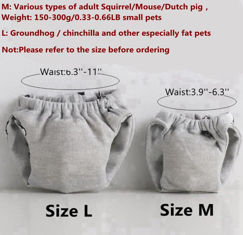 (3pc, Squirrel Diapers-Highly Absorbent with Strong & Flexible Hook and Loop Pants No Leak Reusable Diapers Urine Wet