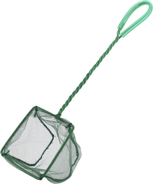 Pawfly Aquarium Fish Net with Braided Metal Handle, Square Net with Soft Fine Mesh for Cleaning Fish Tanks