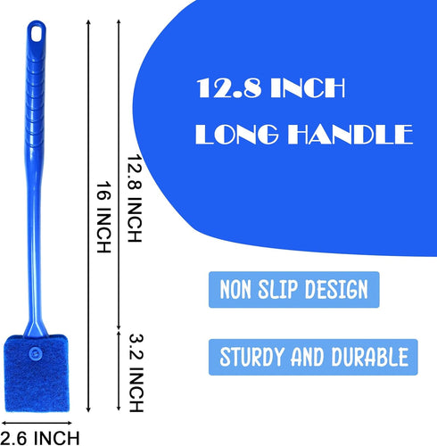 FOONEA 2PCS Fish Tank Cleaning Tools, Aquarium Double Sided Sponge Brush, Fish Tank Cleaner with Long Handle