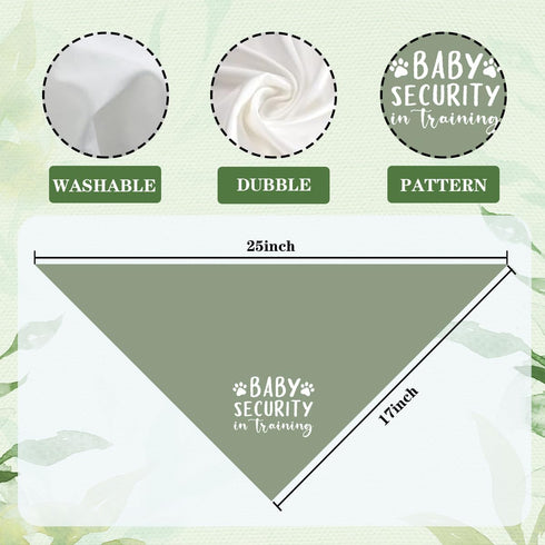 YJIKRTVT Baby Security in Training Dog Bandana,Green Adjustable Triangle Dog Scarf, Dogs Pregnancy Announcement