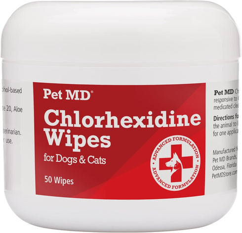 Pet MD Topical Wipes for Cleansing with Aloe for Cats and Dogs - 50 Count