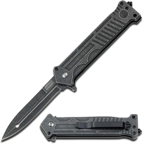 MTECH USA MT-A840P Spring Assisted Joker Knife, Closed 4.75-Inch, Stonewash Finish