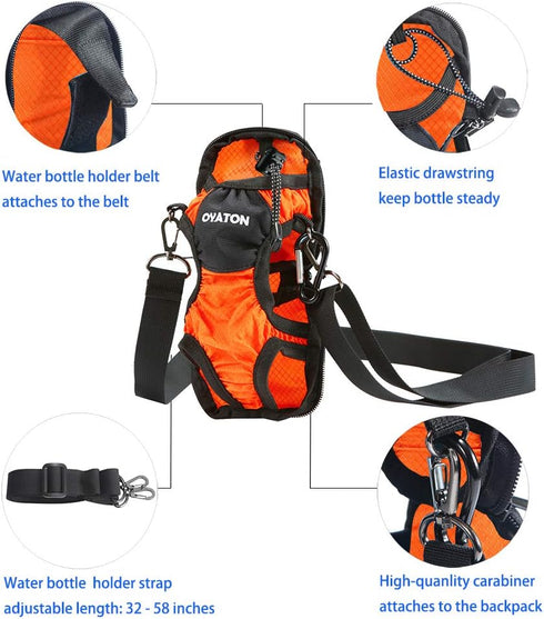Water Bottle Holder with Adjustable Shoulder Strap - Portable Carrier Sling Bag for Walking, Hiking, Yoga, Travel