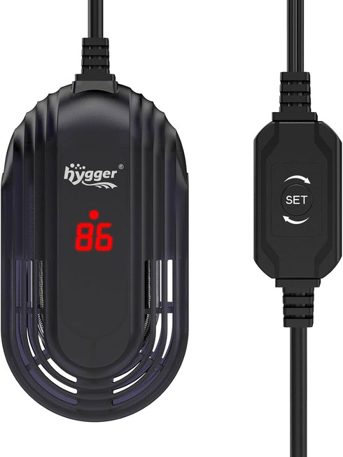 hygger Small Aquarium Heater, 15W Submersible Betta Fish Tank Heater with Adjustable Temperature Controller