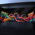 24X12IN Blacklight Octopus Sea Monster HD 3D Background, UV Reactive Aquarium Background with 10 EVA Double-Sided Tape.