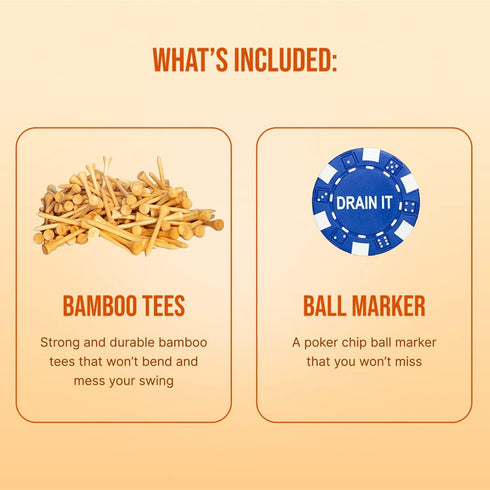 Wedge Guys Bamboo Golf Tees - 1-1/2, 2-3/4 & 3-1/4" | 100, 250, 500 or 1000 pcs, Biodegradable & PGA Approved