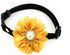 Designer Rhinestones Daisy Flower Charm Suede Leather Pet Collar with Pearl for Extra Small Dogs, Yellow, Size M
