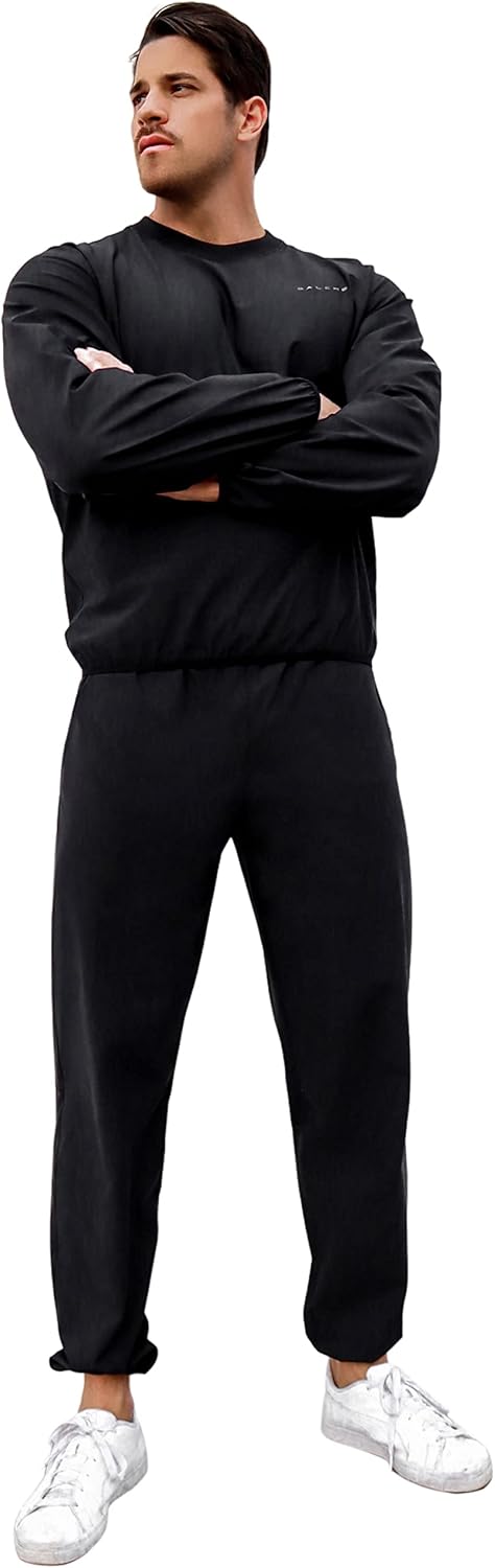 Sauna Suit for Men, 2 Piece Set Weight Loss Sweatshirts Pant Gym Workout Boxing Clothes