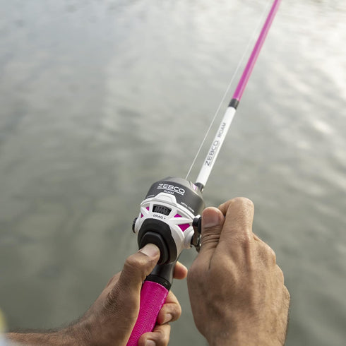 Zebco Roam Spincast Reel and Fishing Rod Combo, 6-Foot 2-Piece Fiberglass Pole with ComfortGrip Handle