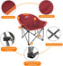OUTDOOR LIVING SUNTIME Sofa Chair, Oversize Padded Moon Leisure Portable Stable Comfortable Folding Chair for Camping
