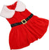 Christmas Dog Dress, Santa Claus Velvet Skirt Outfit for Small Medium Dogs Cats, Cute Holiday Apparel