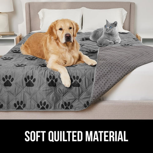 Gorilla Grip 100% Waterproof Dog Blanket 40x50 Paw, Tear and Slip Resistant Cover for Indoor Furniture