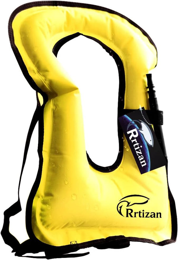 Rrtizan Snorkel Vest, Adults Portable Inflatable Swim Vest Jackets for Snorkeling and Diving Safety