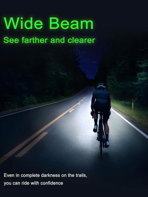 TOWILD Bike Lights for Night Riding, Waterproof Bike Front Light, Rechargeable Battery, Compatible with Garmin/GoPro