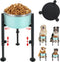 Elevated Dog Bowl Stand, Fits 6-10in Bowls, Adjustable Height Dog Food Water Feeder for Large Medium Breeds