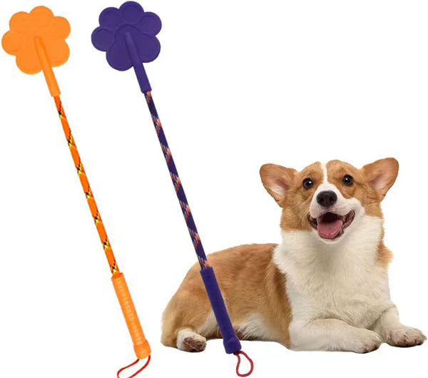 2 Pcs Dog Training Stick, Durable Silicone Whip with Non-Slip Grip for Outdoor and Indoor Training (Orange+Purple)